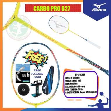 MIZUNO CARBO PRO 827 / CARBOPRO 827 / RAKET MIZUNO RAKET BADMINTON ORIGINAL PAKET 2