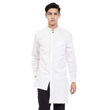 VM Gamis Pria Baju Koko Jumbo Kemeja Koko Muslim putih L