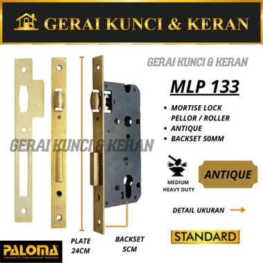 PALOMA MLP 133 STANDARD ROLLER 50MM Body Kunci Slot Pintu Roller Antik