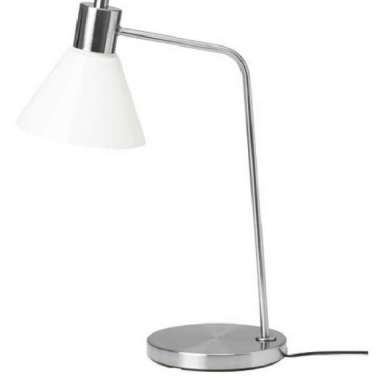 Lampu Hias Penerang Meja Besi & Kap Kaca Putih 52cm_Original
