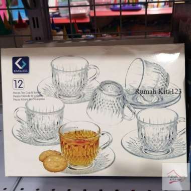 Gelas Cangkir Set dan Alas kopi isi 6pcs