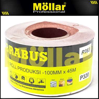BRABUS R283 Grit 320 Amplas Roll 45 Meter Abrasive Gulung Gosok Kain