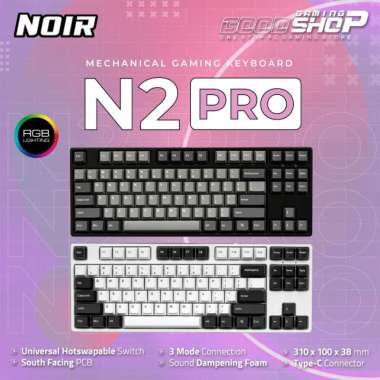 Noir N2 Pro - TKL Layout Southfacing Hot-Swap RGB - Gaming Keyboard Black Case | Brown