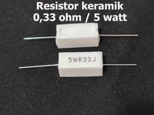 Resistor keramik 0,33 ohm 5 watt R33J 5W / kapur 0,33 ohm putih