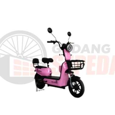 Sepeda Listrik Goda 145 Golden Falcon Baterai Bisa Lepas Electric Bike Garansi SNI [Harga Belum Termasuk Ongkir] Pink