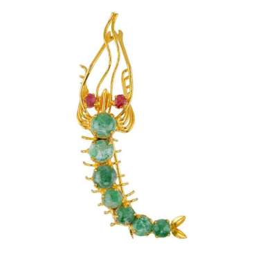 1901 Jewelry Bros Wanita Giok Hijau Lapis Emas