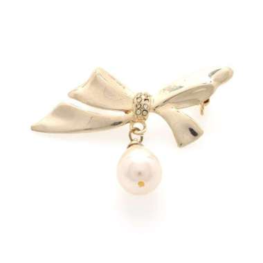 1901 Jewelry Pearl In Bow Brooch
