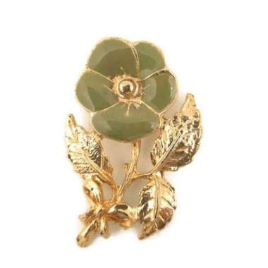 1901 jewelry Bros Enamel Bunga Hijau