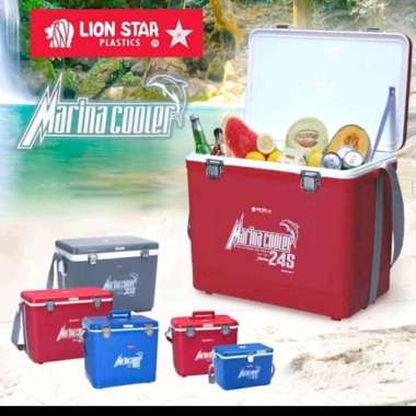 Marina 24 Cooler Box Besar Lion Star 22 Liter Kotak Pendingin Minuman Kaleng Makanan Nugget Sosis Ayam Sapi Ikan Salad Sayur Es Krim Cake Tart Es Batu
