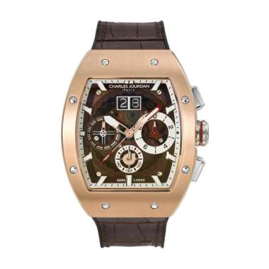 Charles Jourdan Ludis Sports Chronograph CJ 1090-C1548/1538 Original Garansi Resmi Brown Rosegold