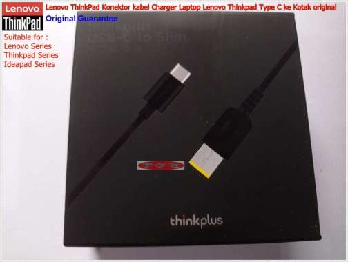 Konektor kabel Charger Laptop Lenovo Thinkpad Type C ke Kotak original - dengan kabel