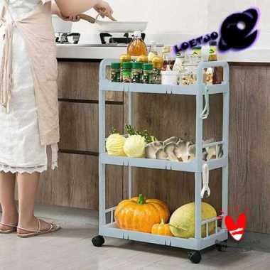 Rak 3 Susun Troli Rak Buku Dapur Kamar Mandi Meja Samping Kasur 936 Original 100% (Kode 075) Multico