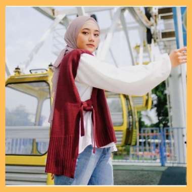 Rompi Rajut Tali / Andin Vest Knit / Rompi Tali Wanita / Rompi Tali Samping / Rompi Korean Style / V