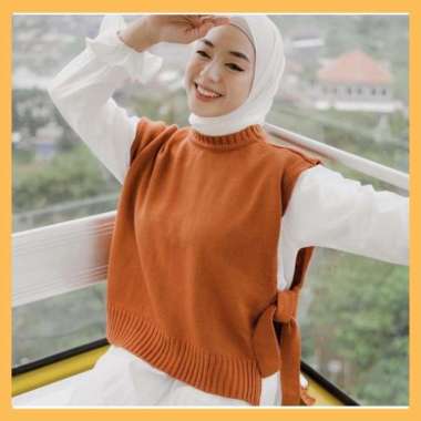Rompi Rajut Tali / Andin Vest Knit / Rompi Tali Wanita / Rompi Tali Samping / Rompi Korean Style / V