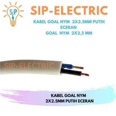 KABEL GOAL NYM 2X2.5MM PUTIH ECERAN /GOAL NYM 2X2,5 MM