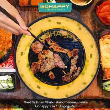 PANGGANGAN PANCI BULGOGI HAPPY CHOCO 2 IN 1 GRILL PAN SHABU SHABU STEAMBOAT/Alat panggang Griller pe