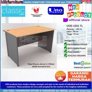 UOD 1031 TL UNO Meja Tulis Meja Kantor Meja Kerja Tanpa Laci