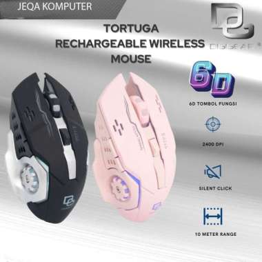 DIGIGEAR Tortuga Premium Wireless Mouse Rechargeable Hitam