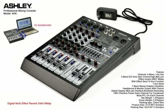 MIXER ASHLEY 404i / 404 i NEW 4channel ORIGINAL MIXER AUDIO ASHLEY