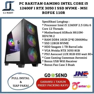 PC RAKITAN GAMING INTEL CORE i5 12400F l RTX 3050 I SSD NVME -Aeromini Aeromini