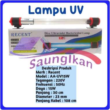 Lampu UV LAMP Ultraviolet Aquarium RECENT AA UV 15 watt