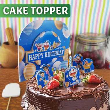Hiasan Kue Ulang Tahun - Cake Topper Happy Birthday - DORAEMON