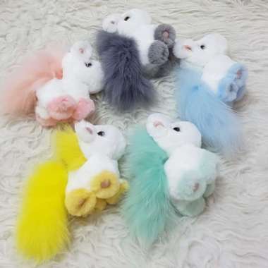unicorn doll bagcharm rabbit fur 13cm