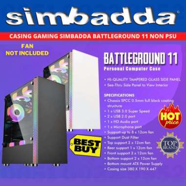 CASING GAMING SIMBADDA BATTLEGROUND 11 - CASE GAMING SIMBADDA PUTIH