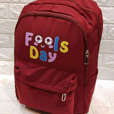 TAS RANSEL FOOLS DAY UK.P.29cm T.43cm L.17cm//TAS RANSEL BACKPACK merah