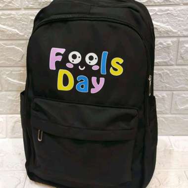 TAS RANSEL FOOLS DAY UK.P.29cm T.43cm L.17cm//TAS RANSEL BACKPACK hitam