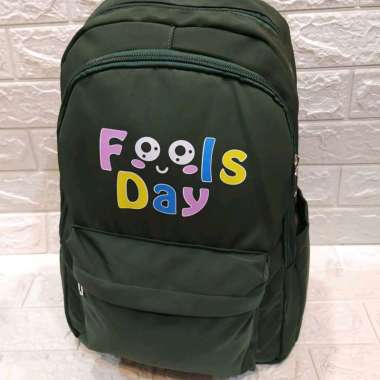 TAS RANSEL FOOLS DAY UK.P.29cm T.43cm L.17cm//TAS RANSEL BACKPACK hijau