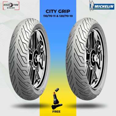 Sepasang Ban Motor Vespa Matic - MICHELIN CITY GRIP 110/70 R11 & 120/70 Ring 10 Tubeless