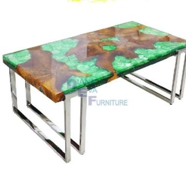 Meja Tamu Kaki Double Green Shell