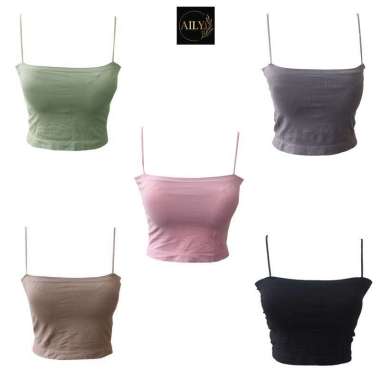 Aily V07 Kemben Mini Tanktop With Cup Wanita Pink