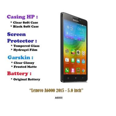 Lenovo A6000 2015 - 5.0 inch - Case - Screen Protector - Battery - Dll Garskin Matte