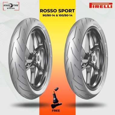 Sepasang Ban Motor Matic - PIRELLI DIABLO ROSSO SPORT 90/80 & 100/80 Ring 14 Tubeless