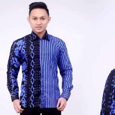 Batik Neetu Store No Brand Slim Fit Print Lengan Panjang Kemeja Batik Pria Kemeja Batik Baju Kemeja