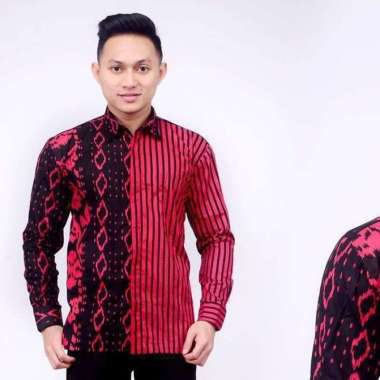 Batik Neetu Store No Brand Slim Fit Print Lengan Panjang Kemeja Batik Pria Kemeja Batik Baju Kemeja