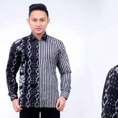 Batik Neetu Store No Brand Slim Fit Print Lengan Panjang Kemeja Batik Pria Kemeja Batik Baju Kemeja