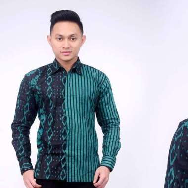 Batik Neetu Store No Brand Slim Fit Print Lengan Panjang Kemeja Batik Pria Kemeja Batik Baju Kemeja