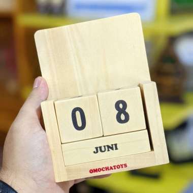 Omocha - Kalender Abadi Mainan Edukasi Anak Mainan Anak Kalender Kayu Kalender Natural
