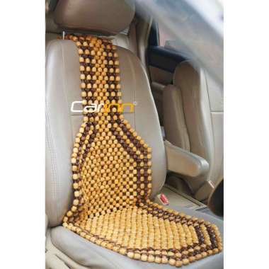 Alas Jok Mobil Sandaran Manik Kayu Alas Pijat Jok Mobil - Universal Coklat