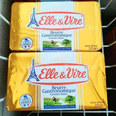 ELLE & VIRE Elle and Vire Doux Mentega UNSALTED Gourmet Butter 200 gr