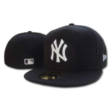 Topi MLB Baseball Caps 59fifty New Era NY New York Hitam Putih IMPORT