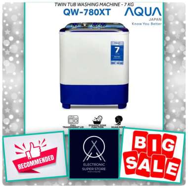 MESIN CUCI AQUA QW-781XT 781 XT QW781XT 2 TABUNG 7KG HIJAB MODE ANTI RUST TWIN TUB AQUA