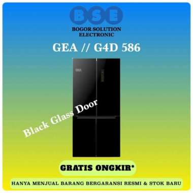 Kulkas Side by Side GEA G4D 586 Black Glass Door GEA G4D586 586 liter