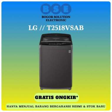 Mesin Cuci Warna Hitam Top Loading 18Kg // LG 18 Kg T2518VSAB Inverter