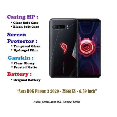 Asus ROG Phone 3 2020 - ZS661KS - 6.59 inch - Case - Screen Protector - Battery - Dll Hydrogel