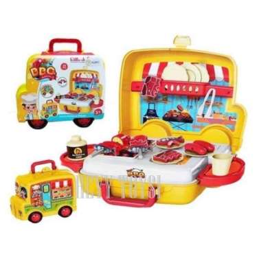 MAINAN MASAKAN ANAK PEREMPUAN MAINAN LITTLE CHEF KOPER BBQ SET
