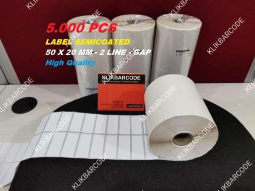 Label Barcode 50 X 20 - 2 Line - Kertas Sticker Label Semicoated